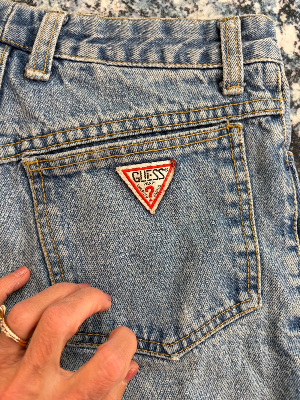 Vintage GUESS USA Baggy Jeans | Light Wash High Rise | 90s Denim- Sz 25 - Picture 8 of 10